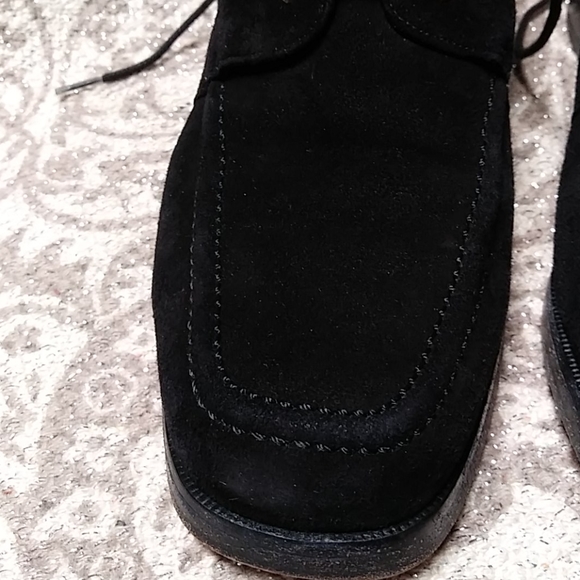 (SOLD)Chanel Classic Moto Combat Black Suede Boots - Picture 10 of 11